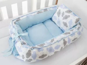 Ninho Redutor Berço Bebê Menino Nuvem Azul Bebê 2 Peças
